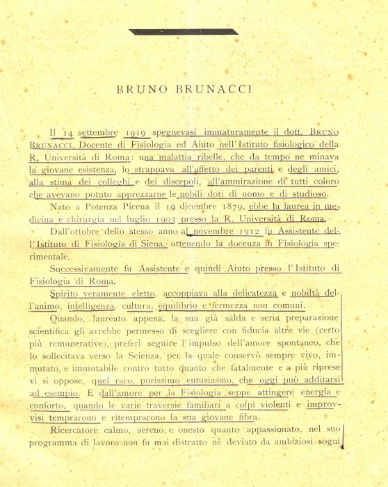 Il prof. Bruno Brunacci